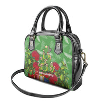 Kakapo New Zealand Christmas Shoulder Handbag Meri Kirihimete Pohutukawa - Green Color LT14 - Polynesian Pride
