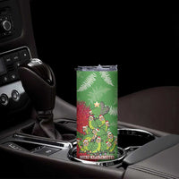 Kakapo New Zealand Christmas Skinny Tumbler Meri Kirihimete Pohutukawa - Green Color LT14 - Polynesian Pride
