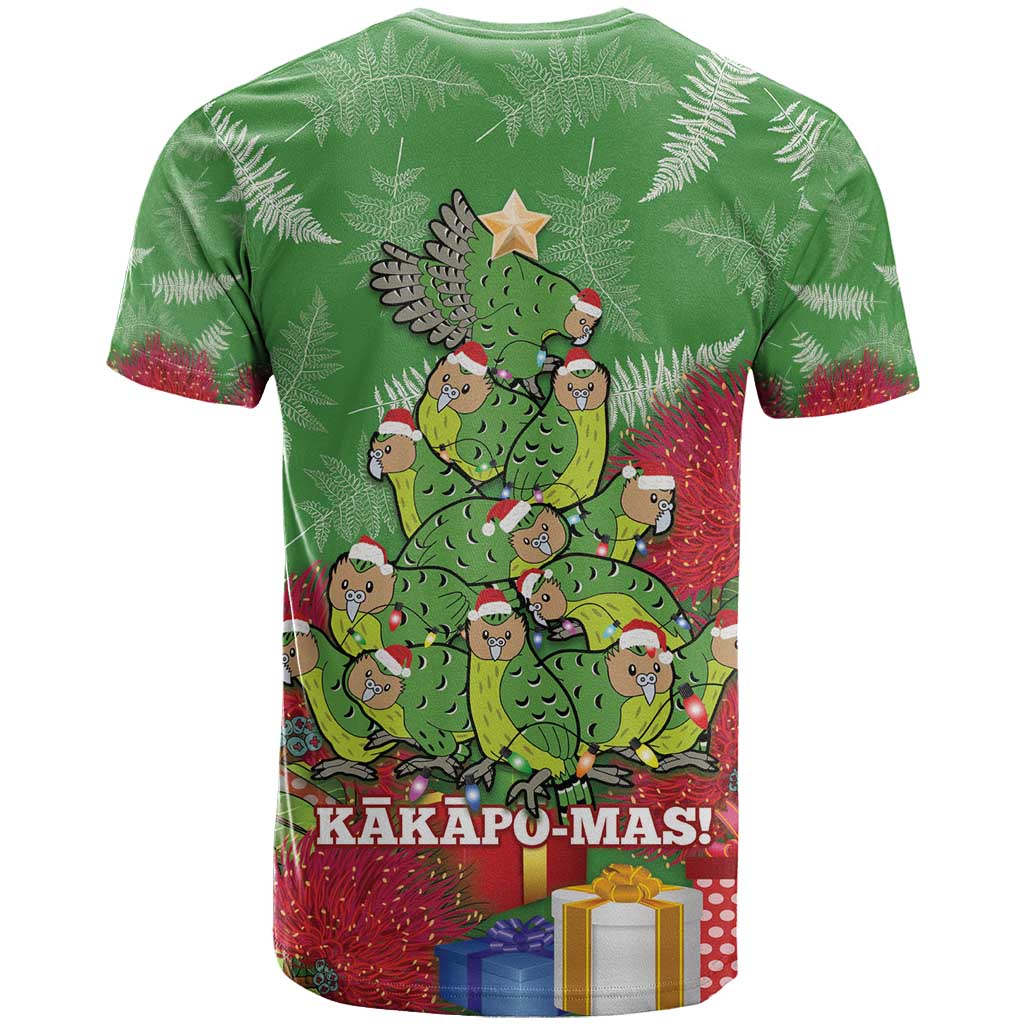 Kakapo New Zealand Christmas T Shirt Meri Kirihimete Pohutukawa - Green Color LT14 - Polynesian Pride