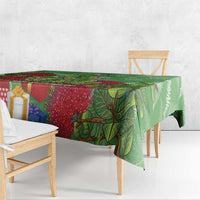 Kakapo New Zealand Christmas Tablecloth Meri Kirihimete Pohutukawa - Green Color LT14 - Polynesian Pride