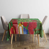 Kakapo New Zealand Christmas Tablecloth Meri Kirihimete Pohutukawa - Green Color LT14 - Polynesian Pride
