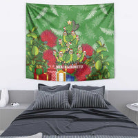 Kakapo New Zealand Christmas Tapestry Meri Kirihimete Pohutukawa - Green Color LT14 - Polynesian Pride