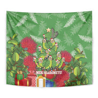 Kakapo New Zealand Christmas Tapestry Meri Kirihimete Pohutukawa - Green Color LT14 - Polynesian Pride