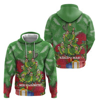 Kakapo New Zealand Christmas Zip Hoodie Meri Kirihimete Pohutukawa - Green Color LT14 - Polynesian Pride