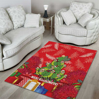 Kakapo New Zealand Christmas Area Rug Meri Kirihimete Pohutukawa - Red Color LT14 - Polynesian Pride
