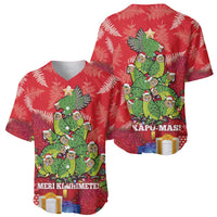 Kakapo New Zealand Christmas Baseball Jersey Meri Kirihimete Pohutukawa - Red Color LT14 - Polynesian Pride