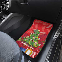 Kakapo New Zealand Christmas Car Mats Meri Kirihimete Pohutukawa - Red Color LT14 - Polynesian Pride
