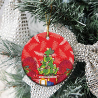 Kakapo New Zealand Christmas Ceramic Ornament Meri Kirihimete Pohutukawa - Red Color LT14 - Polynesian Pride