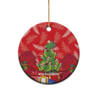 Kakapo New Zealand Christmas Ceramic Ornament Meri Kirihimete Pohutukawa - Red Color LT14 - Polynesian Pride