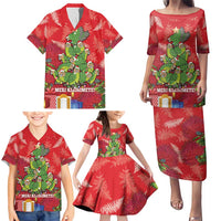 Kakapo New Zealand Christmas Family Matching Puletasi and Hawaiian Shirt Meri Kirihimete Pohutukawa - Red Color LT14 - Polynesian Pride