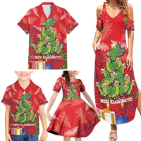 Kakapo New Zealand Christmas Family Matching Summer Maxi Dress and Hawaiian Shirt Meri Kirihimete Pohutukawa - Red Color LT14 - Polynesian Pride
