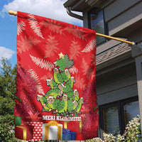 Kakapo New Zealand Christmas Garden Flag Meri Kirihimete Pohutukawa - Red Color LT14 - Polynesian Pride