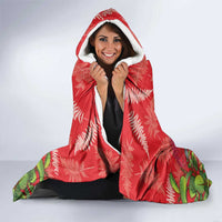 Kakapo New Zealand Christmas Hooded Blanket Meri Kirihimete Pohutukawa - Red Color LT14 - Polynesian Pride