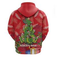 Kakapo New Zealand Christmas Hoodie Meri Kirihimete Pohutukawa - Red Color LT14 - Polynesian Pride