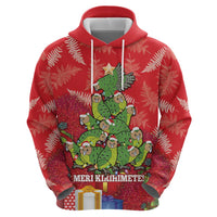 Kakapo New Zealand Christmas Hoodie Meri Kirihimete Pohutukawa - Red Color LT14 - Polynesian Pride