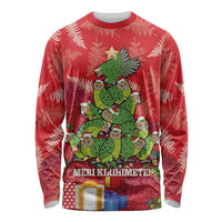 Kakapo New Zealand Christmas Long Sleeve Shirt Meri Kirihimete Pohutukawa - Red Color LT14 Unisex Red - Polynesian Pride