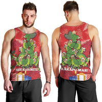 Kakapo New Zealand Christmas Men Tank Top Meri Kirihimete Pohutukawa - Red Color LT14 - Polynesian Pride