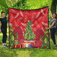 Kakapo New Zealand Christmas Quilt Meri Kirihimete Pohutukawa - Red Color LT14 - Polynesian Pride