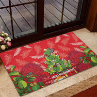Kakapo New Zealand Christmas Rubber Doormat Meri Kirihimete Pohutukawa - Red Color LT14 - Polynesian Pride