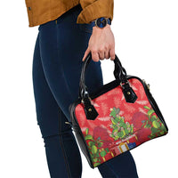 Kakapo New Zealand Christmas Shoulder Handbag Meri Kirihimete Pohutukawa - Red Color LT14 - Polynesian Pride