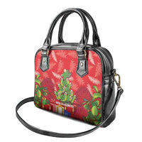 Kakapo New Zealand Christmas Shoulder Handbag Meri Kirihimete Pohutukawa - Red Color LT14 - Polynesian Pride
