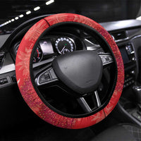 Kakapo New Zealand Christmas Steering Wheel Cover Meri Kirihimete Pohutukawa - Red Color LT14 Universal Fit Red - Polynesian Pride