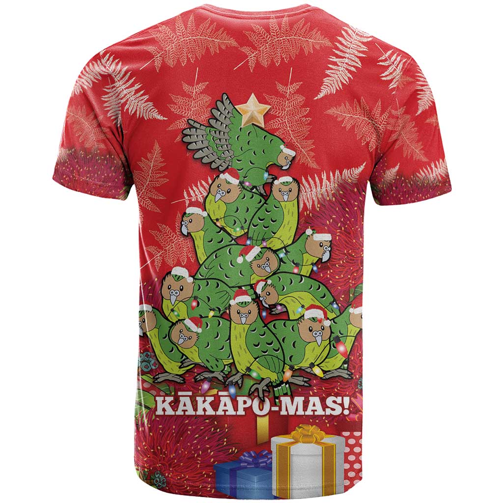 Kakapo New Zealand Christmas T Shirt Meri Kirihimete Pohutukawa - Red Color LT14 - Polynesian Pride