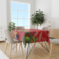 Kakapo New Zealand Christmas Tablecloth Meri Kirihimete Pohutukawa - Red Color LT14 - Polynesian Pride