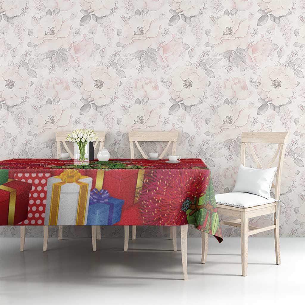 Kakapo New Zealand Christmas Tablecloth Meri Kirihimete Pohutukawa - Red Color LT14 - Polynesian Pride