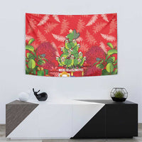 Kakapo New Zealand Christmas Tapestry Meri Kirihimete Pohutukawa - Red Color LT14 - Polynesian Pride