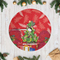Kakapo New Zealand Christmas Tree Skirt Meri Kirihimete Pohutukawa - Red Color LT14 Casual Red - Polynesian Pride