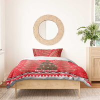Kiwi New Zealand Christmas Bedding Set Meri Kirihimete Silver Fern - Red Color LT14 - Polynesian Pride