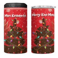 Kiwi New Zealand Christmas 4 in 1 Can Cooler Tumbler Meri Kirihimete Silver Fern - Red Color LT14 One Size: 16 oz Red - Polynesian Pride