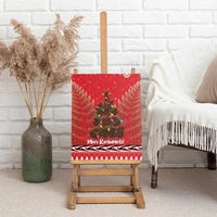 Kiwi New Zealand Christmas Canvas Wall Art Meri Kirihimete Silver Fern - Red Color LT14 - Polynesian Pride