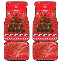 Kiwi New Zealand Christmas Car Mats Meri Kirihimete Silver Fern - Red Color LT14 - Polynesian Pride