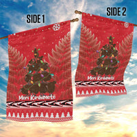 Kiwi New Zealand Christmas Garden Flag Meri Kirihimete Silver Fern - Red Color LT14 - Polynesian Pride
