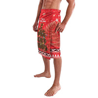 Kiwi New Zealand Christmas Lavalava Meri Kirihimete Silver Fern - Red Color LT14 - Polynesian Pride
