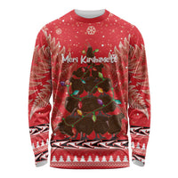 Kiwi New Zealand Christmas Long Sleeve Shirt Meri Kirihimete Silver Fern - Red Color LT14 Unisex Red - Polynesian Pride