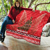 Kiwi New Zealand Christmas Quilt Meri Kirihimete Silver Fern - Red Color LT14 - Polynesian Pride