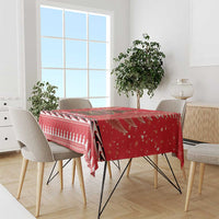 Kiwi New Zealand Christmas Tablecloth Meri Kirihimete Silver Fern - Red Color LT14 - Polynesian Pride