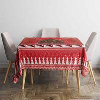 Kiwi New Zealand Christmas Tablecloth Meri Kirihimete Silver Fern - Red Color LT14 - Polynesian Pride