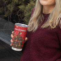 Kiwi New Zealand Christmas Tumbler Cup Meri Kirihimete Silver Fern - Red Color LT14 - Polynesian Pride
