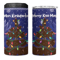Kiwi New Zealand Christmas 4 in 1 Can Cooler Tumbler Meri Kirihimete Silver Fern - Blue Color LT14 One Size: 16 oz Blue - Polynesian Pride