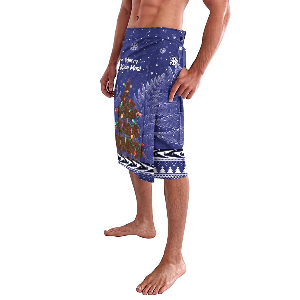 Kiwi New Zealand Christmas Lavalava Meri Kirihimete Silver Fern - Blue Color LT14 - Polynesian Pride