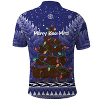Kiwi New Zealand Christmas Polo Shirt Meri Kirihimete Silver Fern - Blue Color LT14 - Polynesian Pride