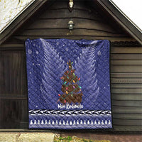 Kiwi New Zealand Christmas Quilt Meri Kirihimete Silver Fern - Blue Color LT14 - Polynesian Pride