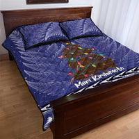 Kiwi New Zealand Christmas Quilt Bed Set Meri Kirihimete Silver Fern - Blue Color LT14 - Polynesian Pride