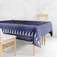 Kiwi New Zealand Christmas Tablecloth Meri Kirihimete Silver Fern - Blue Color LT14 - Polynesian Pride