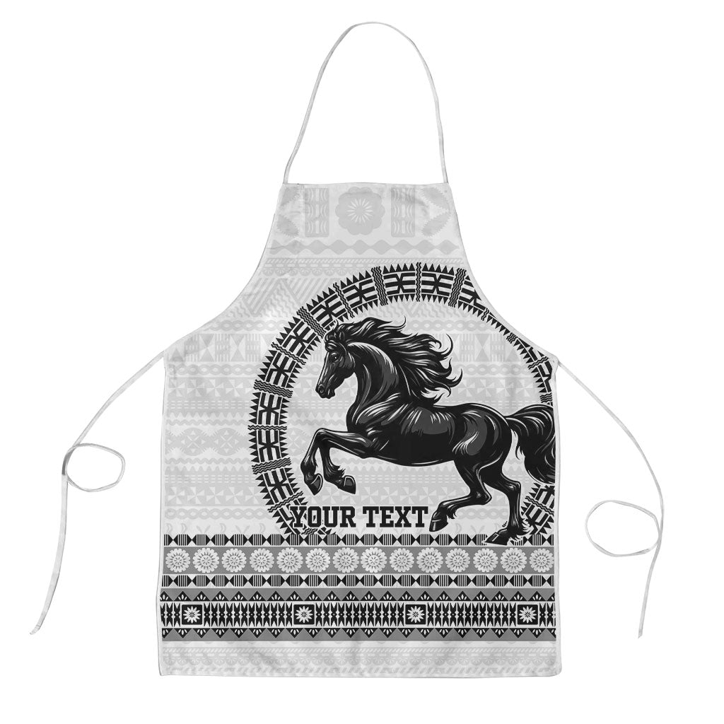 Fiji Nadroga Rugby Personalised Apron Go Stallions Fijian Tapa LT14 White - Polynesian Pride
