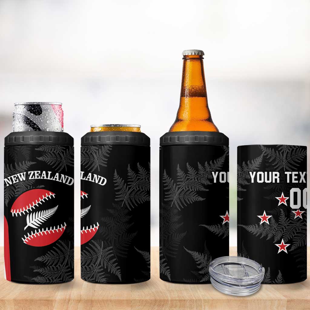 Personalised New Zealand Silver Fern Softball 4 in 1 Can Cooler Tumbler Go Aotearoa LT14 - Polynesian Pride
